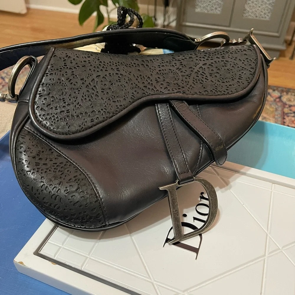 Dior Limited Edition Black Leather Saddle Bag - Picture 3 of 15